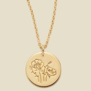 • Made by Mary Birth Flower Pendant • August / Poppy •